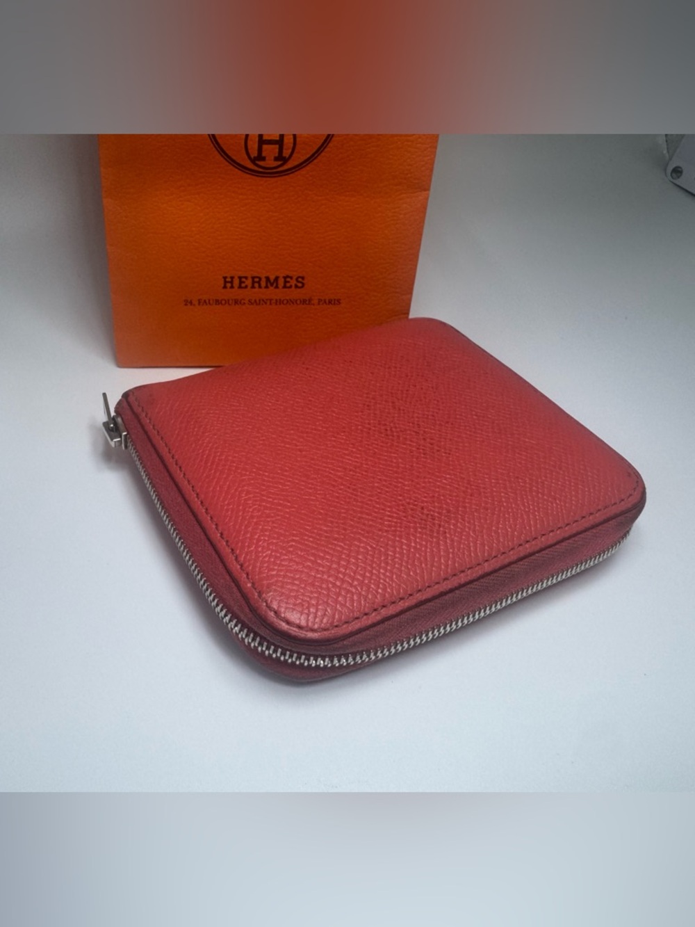Hermès Silk’In Compact Wallet 2014 Red Silk Scarf Interior W Box Bag Authentic - Picture 8 of 13